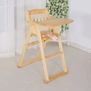 Multifunctional foldable wooden baby chair /3 in 1 baby chair witn table