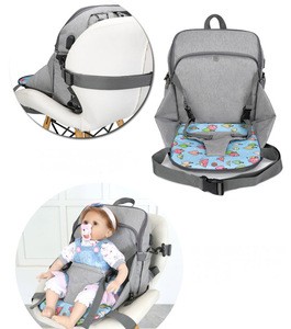 Mummy Bag Multifunction Diaper   Bag with the safety seat and  USB  Maternity diaper bag backpack