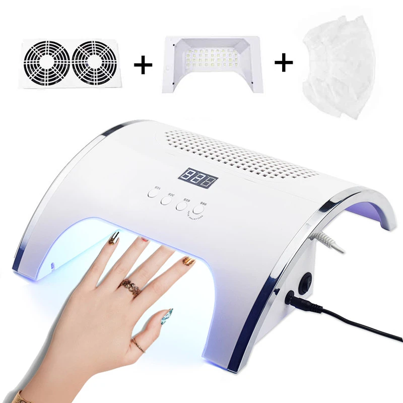 Nail Lamp Nail Vacuum Cleaner 2 In 1 LED Phototherapy Machine High Power 80W Quick Dry Nail Dryer