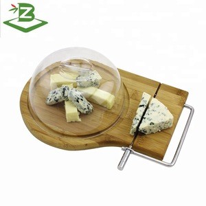 Natural Bamboo Cheese Board With PS Cover &amp; Cutter_BSCI &amp; FSC Factory