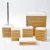 Import Natural Bamboo Wood  6-pcs Ceramic  Bathroom Accessories Set from China