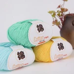 natural color 100% organic cotton yarn hand knitting yarn cotton