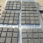 Natural stone grey flamed granite mesh paving stone cobblestone