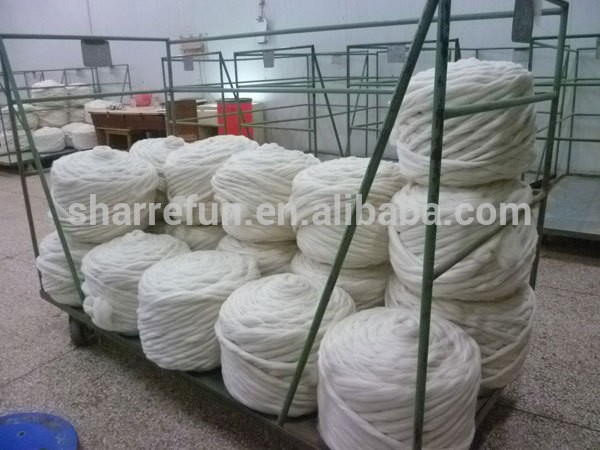 Natural White Chinese Sheep Wool Top Roving For Spinning
