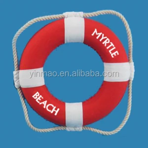 Nautical wall decorative Life Ring, &quot;MYRTLE BEACH&quot; classic set 3 color Life buoy