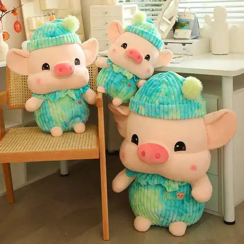 Buy New Arrival 2024 Kawaii Pig Plush Toy Wearing Clothes And Cap ...