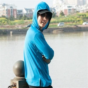 New Arrivals!! 2015 Men Sunscreen Breathable Fishing Wear with a Hood Dry Fit Sport Trendy Outdoor Clothing for Men