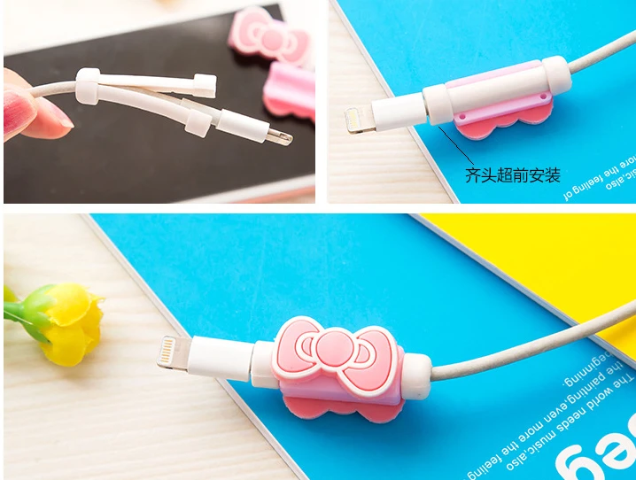 new Cartoon Charger Cable Winder Protective Case Saver 8 Pin Data line Protector Earphone Cord Protection Sleeve Wire Cover