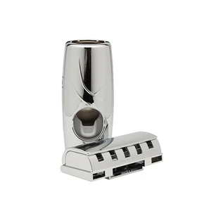 New Clean Automatic Toothpaste Squeezer Dispenser Silver Set Toothbrush Holder Easy and Simple Design  Anti-Clockwise System