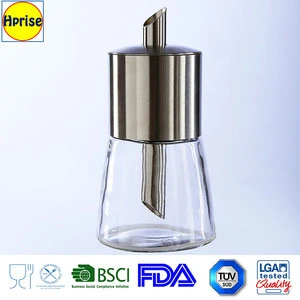 New design stainless steel cap and glass coffee sugar dispenser