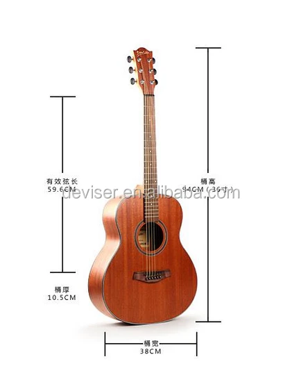 New design traveling 36" popular sapele plywood acoustic guitar