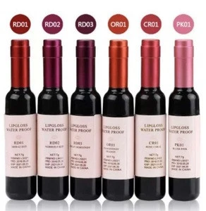 New hot sales Red wine bottle lip gloss Lasting Liquid lipstick