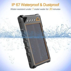 New mobile phone solar charger 10000mAh waterproof solar power bank