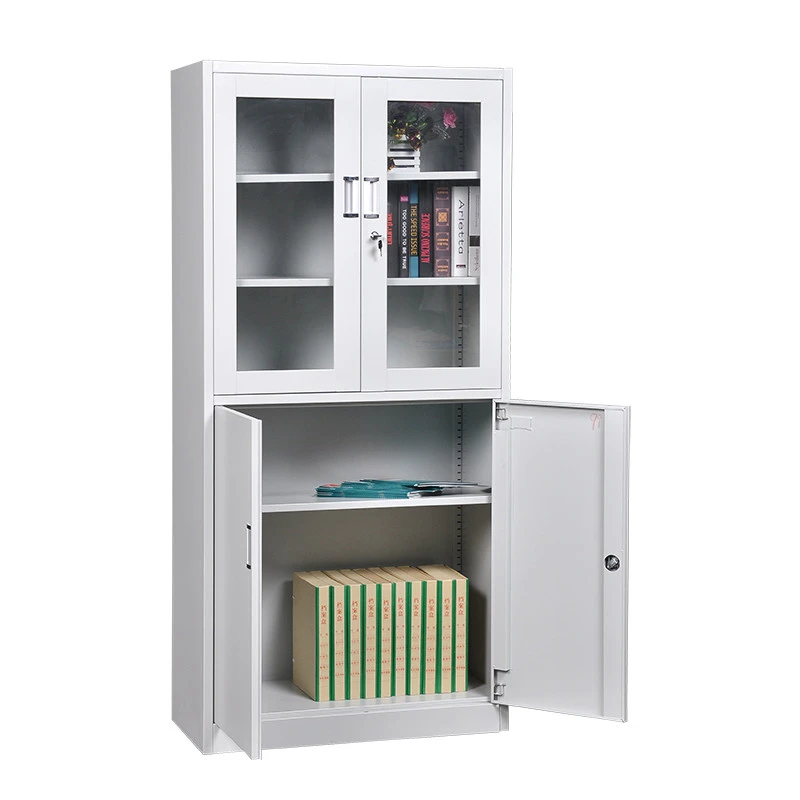NEW PRODUCT popular library equipment office glass door steel file cabinet cupboard