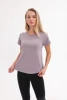 New yoga short-sleeved T-shirt women&#39;s mesh yarn patchwork breathable quick dry fitness sports casual yoga suit