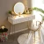 Import Nordic dressing table with mirror and stool for bedroom Dressing table with 3 light effect LED mirrors Golden Iron Dresser from China