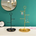 Nordic Light Luxury Gold Ironwork Jewelry Rack Creative Makeup Table Earring, Pendant, NecKLace Jewelry Display Rack