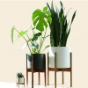 Nordic Style Hot Selling In Amazon Decorative Desk Flower Planter Bamboo Wood Flower Pot Planter