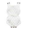OEM ODM Factory 100% cotton off white popcorn knit baby romper with pompoms