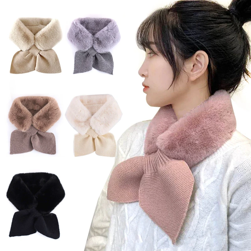 OEM Plain Woven Fur Scarves Wholesales Embroidered Winter Scarf Women with Gift Box