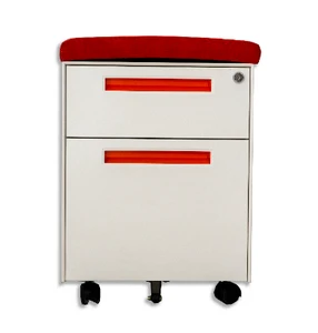 office equipment cabinet pedestal with cushion/sit metal cabinet/mobile pedestal cabinet
