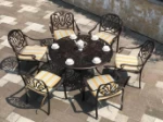 Outdoor vintage design coffee table and chair aluminum garden patio furniture set