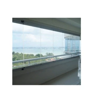 panoramic view clear frameless aluminum frame glass window as frameless window used for balcony glazing system transparent