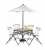 Import Patio Garden Set Durable 6 Piece Outdoor Dining Set with Dining Table 4 Reclining Chairs and a Matching Parasol from China