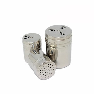 Pepper Seasoning Pot stainless salt spice shaker with rotatable lid Powder Bottle Jar with Rotating Cover welding tin Sugar can