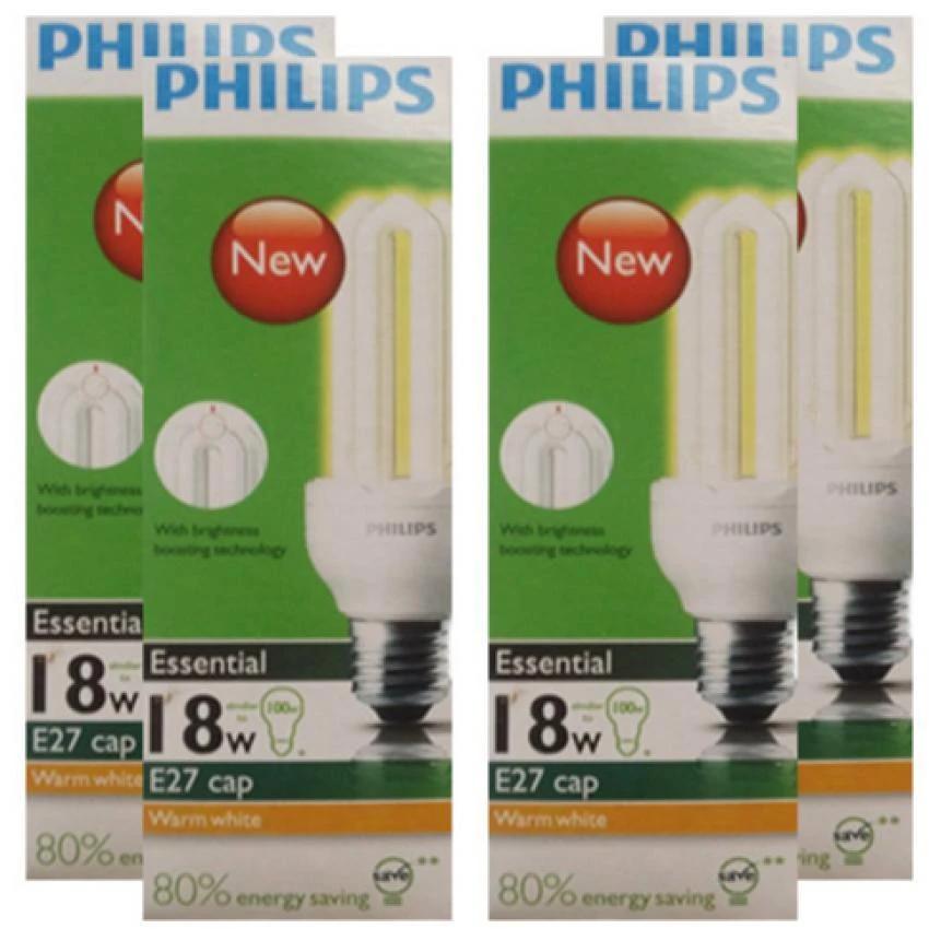 Philips energy-saving bulb 3U 18W standard electronic energy-saving lamp E27 screw warm light / white light