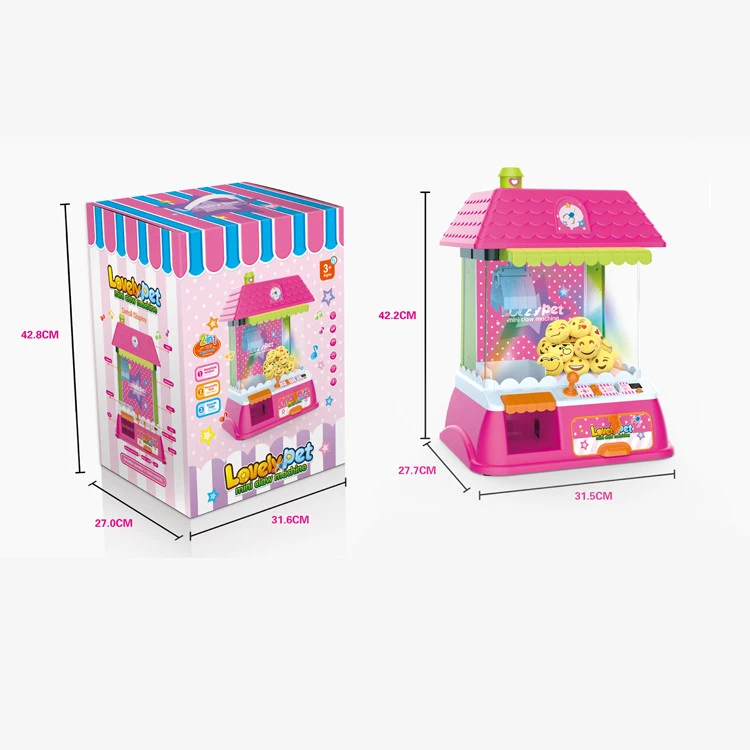 Pink Candy Crane Claw Machine Indoor Arcade  Game Doll Carry Veding Machine Toys With 6pcs Mini doll