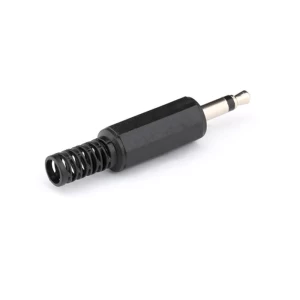 Plastic 3.5mm mono plug with cable Spring protector Headphones Audio speaker Cables Soldering
