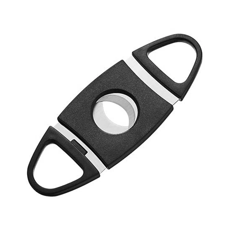 Plastic Cigar Cutter Black Plastic Guillotine Cigar knife with Double Blades Cigar Accessories 4 shapes