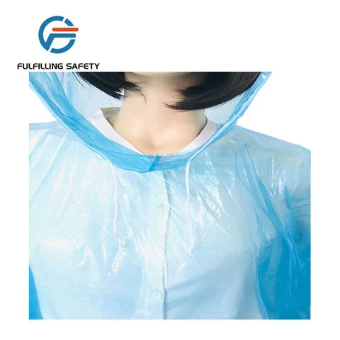 Plastic color changing women raincoat disposable with hoodie