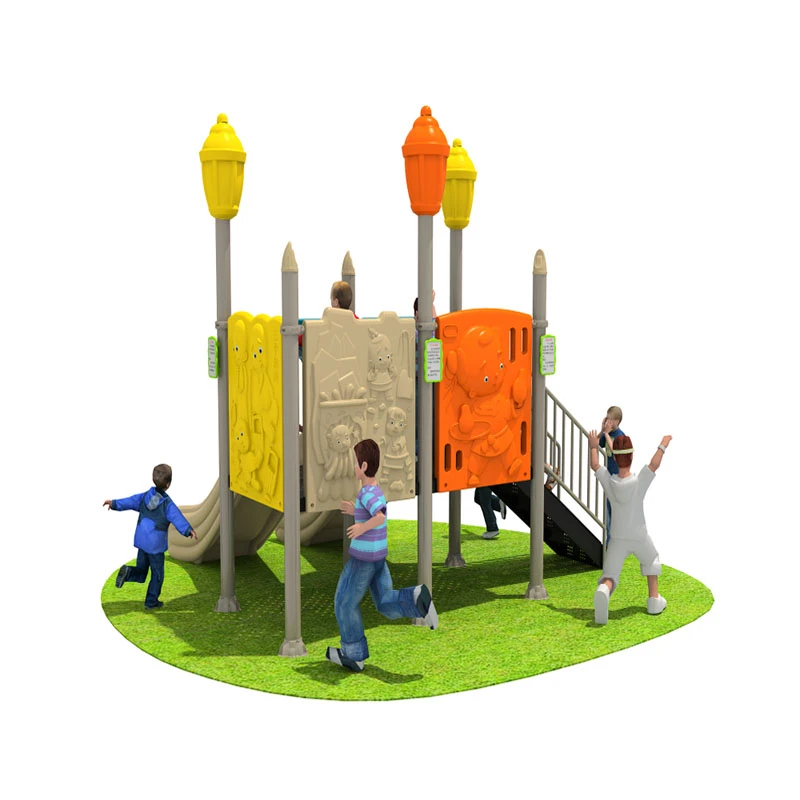 Plastic Outdoor playground with Swing and double slide indoor amusement park equipment