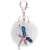 Import PO000197 WT Yiwu Dragonfly Shape Rabbit Fur Ball Key chain Wholesale Animal Pom Pom Key chain For Ladys Bag from China