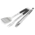 Import Popular 44 cm bbq 3 pc tool set barbecue stainless steel bbq tools with TPR coating handle from China