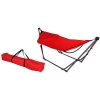 Portable folding hammock with carrying bag