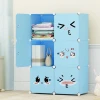 PP Plastic  DIY wardrobe and storage box with color pattern and cloth hanger