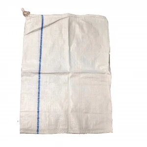 PP Woven Bag White & Blue Line 48cmx62cm