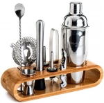 Premium quality stainless gold Cocktail Shaker Set with stand