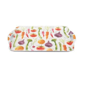 Printed Plastic Serving Tray With handle for Food, Fruit, Vegetables, Beverage