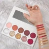 Private Label Make Up Cosmetics 10 Color Pressed Glitter Eyeshadow Palette with White Box