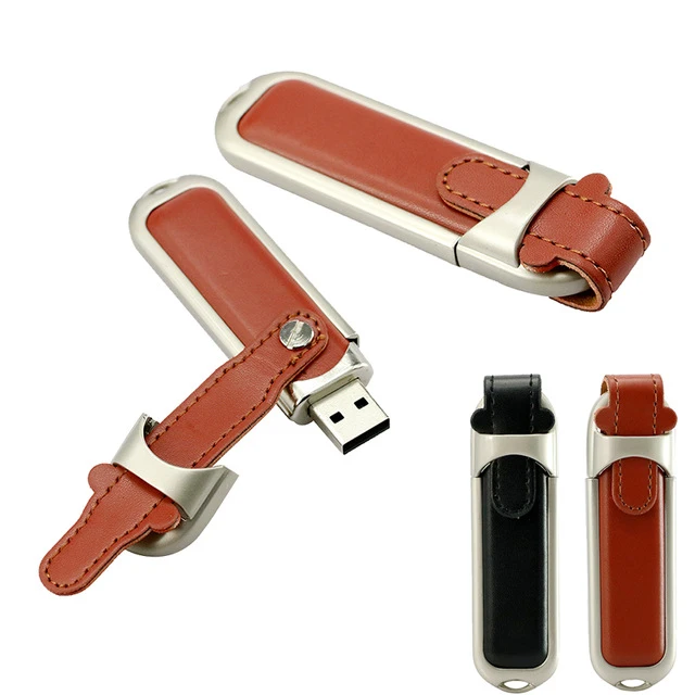Promotional  High Speed Leather Metal USB Gift Pen Drive Hot Selling USB Flash Drive