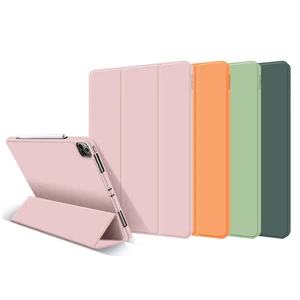 PU Leather Tablet Case Cover for iPad Pro 11 2020 Trifold Protective Case with Pencil Holder for iPad mini 5