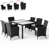 Rattan Garden Furniture Set Chairs Table Outdoor Patio Wicker  9 Seats Dining Table and Chairs Set