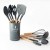 Import RAYBIN cheap 12 pcs cozinha dark grey wood handle laddle kitchen tools silicon cooking utensils set from China