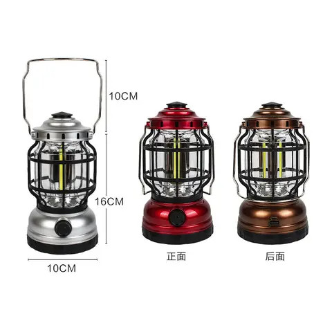 Rechargeable Camping Lantern Retro LED Camping Light Vintage Outdoor Portable Tent Camping Lantern Light
