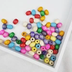 Religious fashion bulk beads craved colorful wooden beads painting