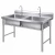 Import Restaurant Hygiene Equipment Stainless Steel 201 Commercial Sink Kitchen with 3 Compartments Washing Basin from China